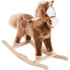 HOMCOM Plüsch-Schaukelpferd Für Kinder Braun