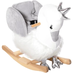 HOMCOM Schaukeltier Als Schwan Weiß, Grau